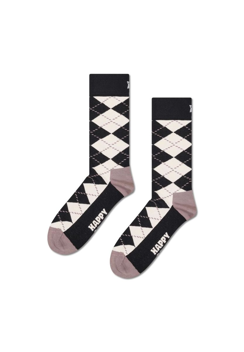 Schwarz-weiße Socken mit Argyle-Muster