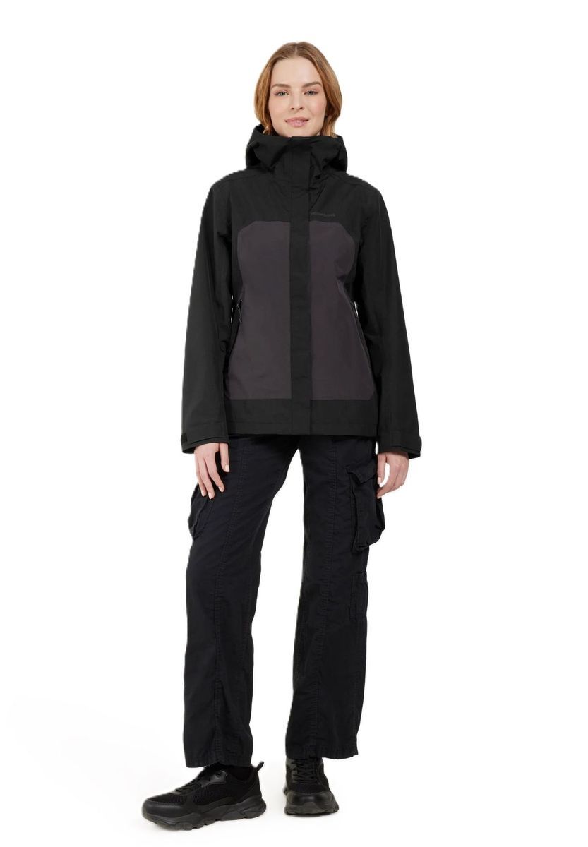 Damen Zweifarbige Regenjacke mit Kapuze