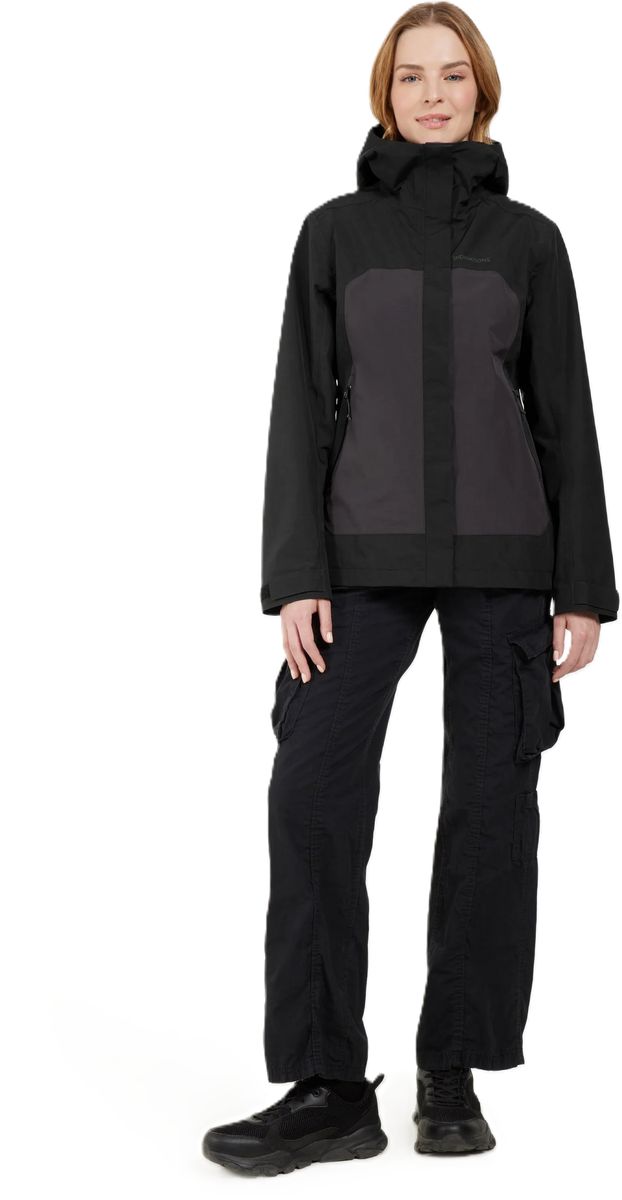 Damen Zweifarbige Regenjacke mit Kapuze