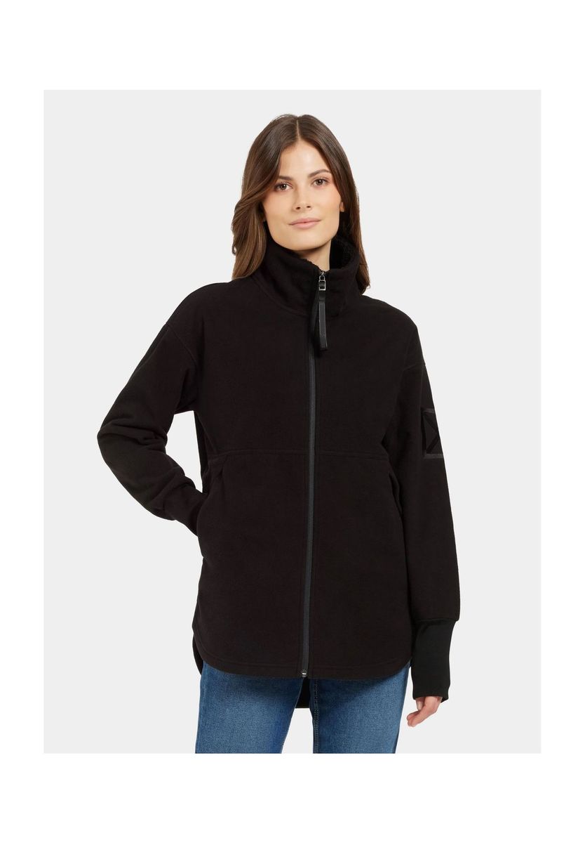 Bequeme Fleecejacke mit durchgehendem Reißverschluss