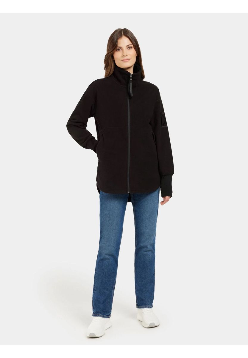 Bequeme Fleecejacke mit durchgehendem Reißverschluss