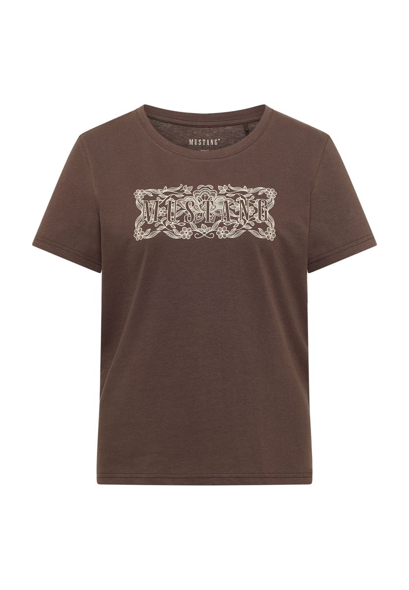 Baumwoll-Shirt mit Vintage-Spitzenprint