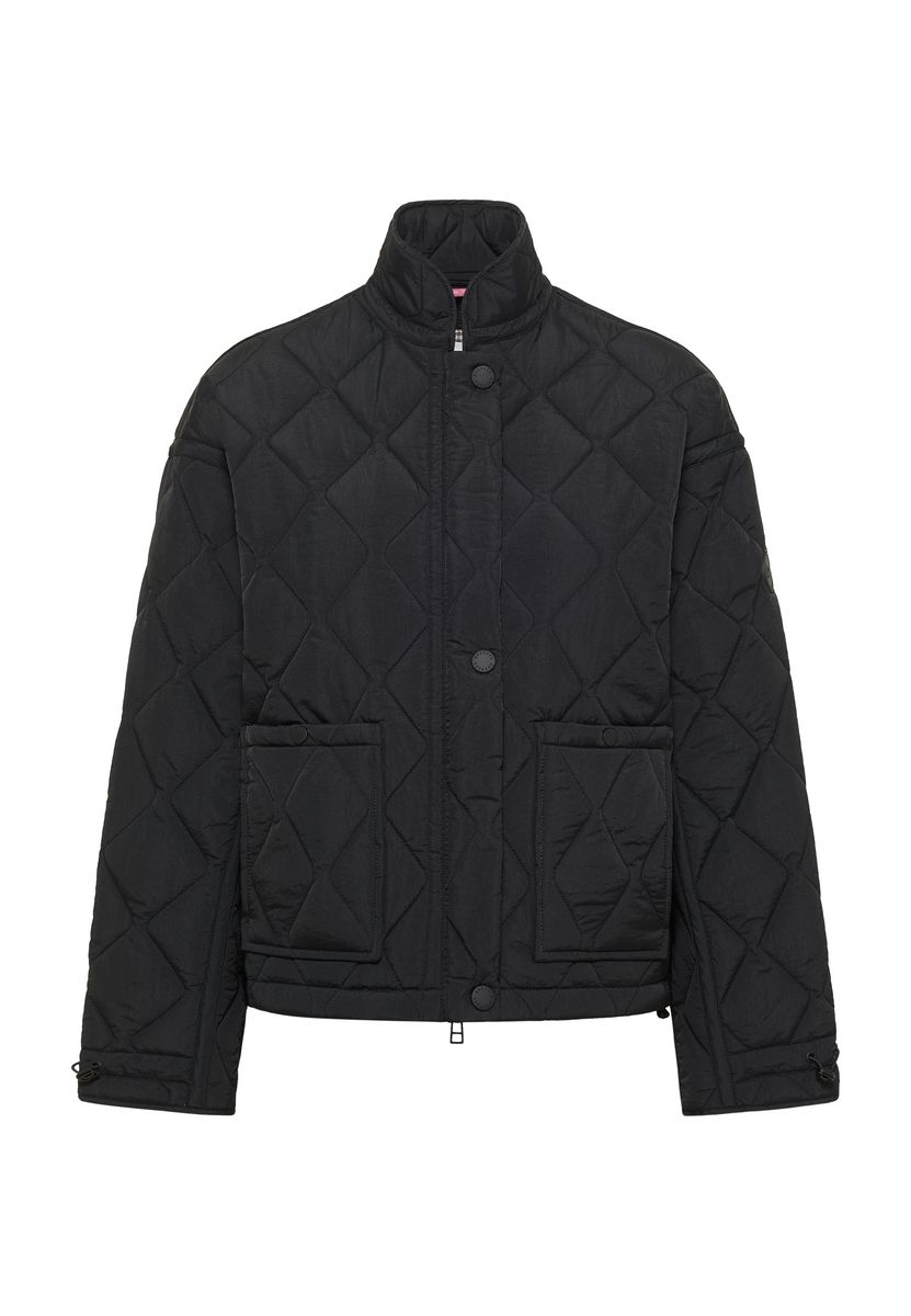 Kastige Steppjacke mit Rautenmuster