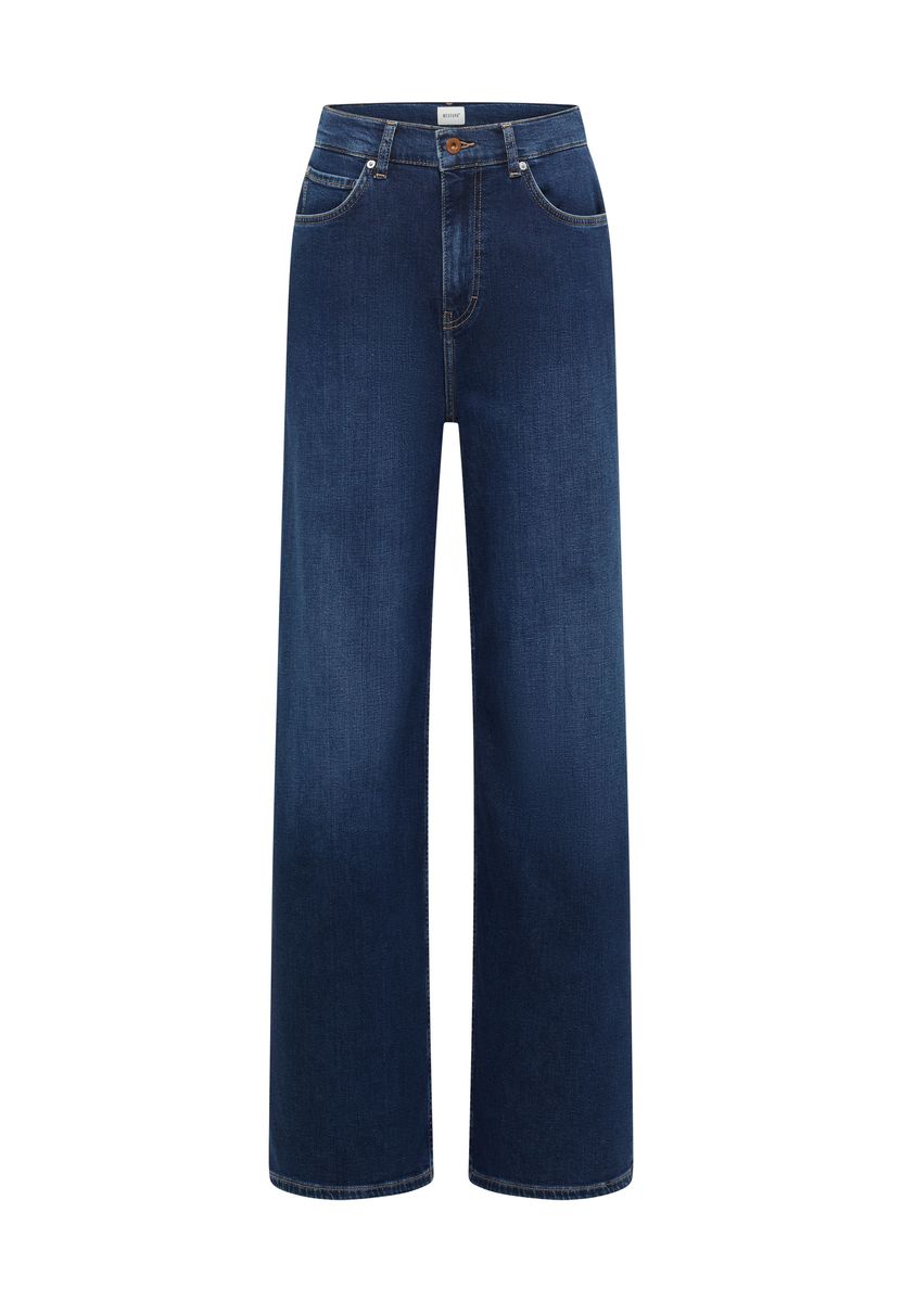 Hochtaillierte Jeans mit weitem Bein