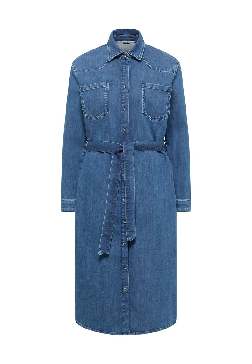 Maxi-Hemdblusenkleid aus Denim