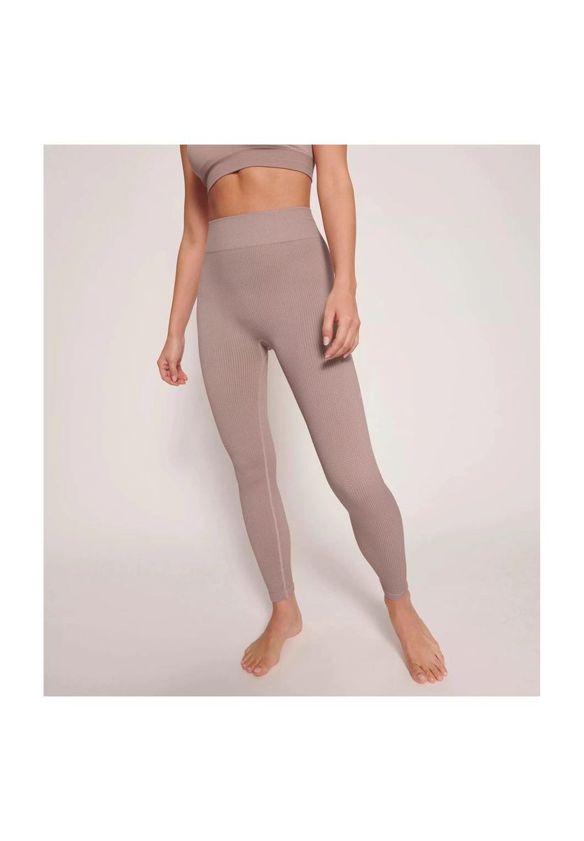 Gerippte, nahtlose, hochtaillierte Strickleggings