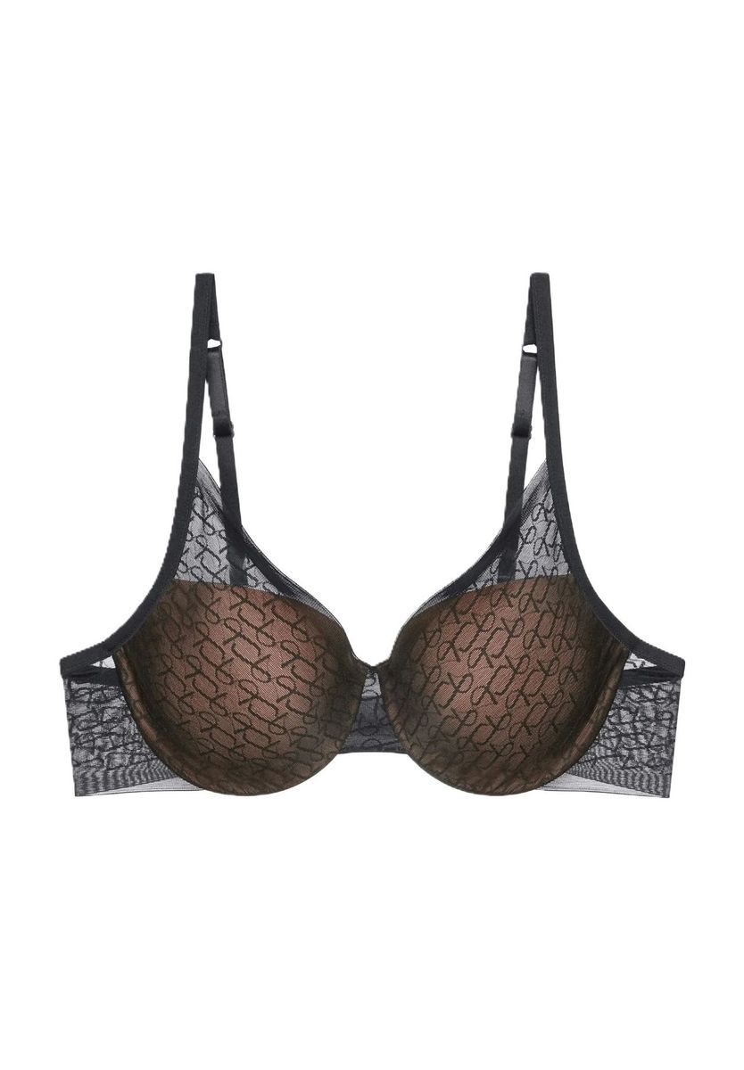 Transparenter Monogramm-BH mit Bügel und Polsterung