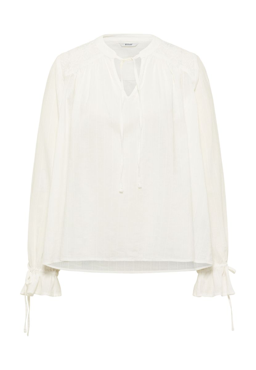 Fließende feminine Bluse mit Bindeband