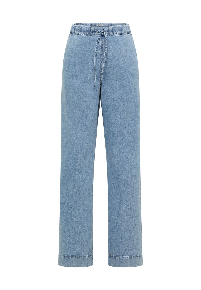 Leichte Wide-Leg-Jeans mit Kordelzug