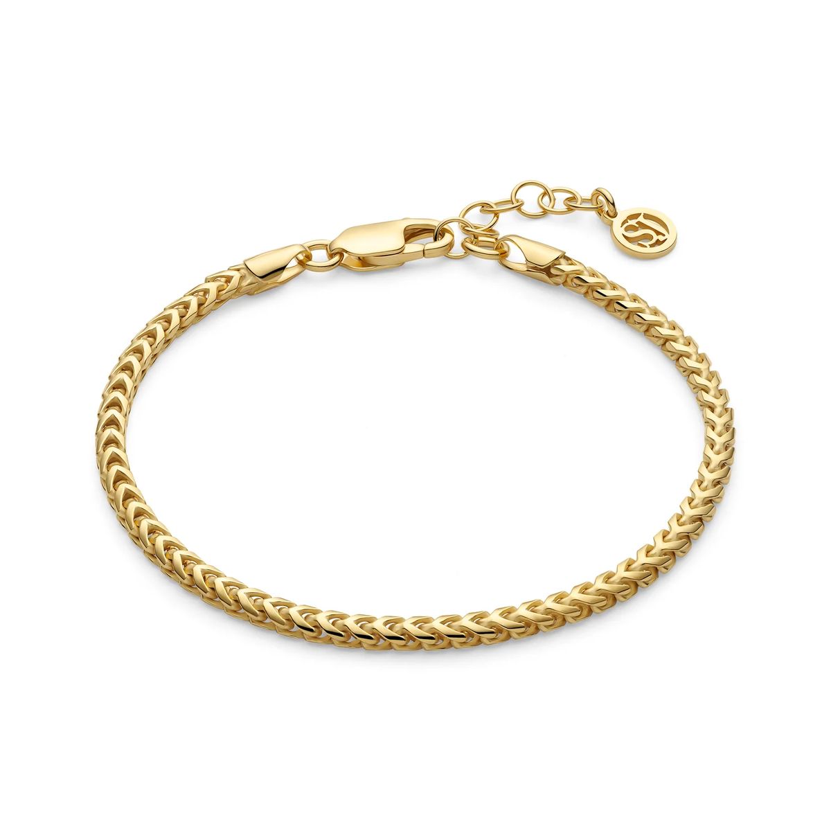 Poliertes Franco-Kettenarmband in Gold