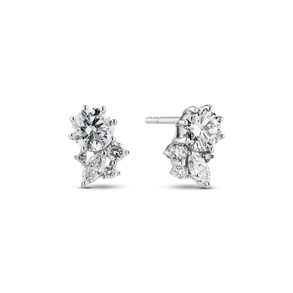 Funkelnde Diamant-Cluster-Ohrstecker