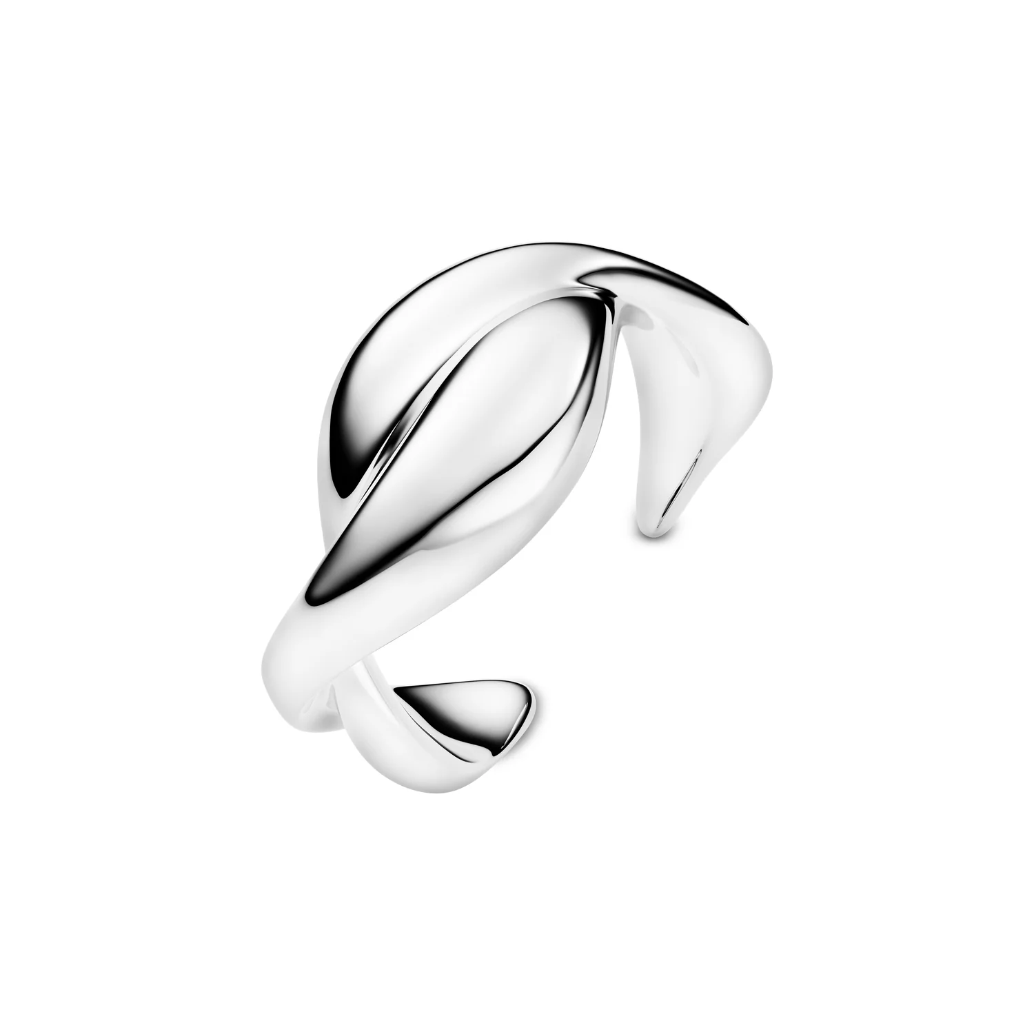 Organischer Skulpturaler Silberner Ear Cuff