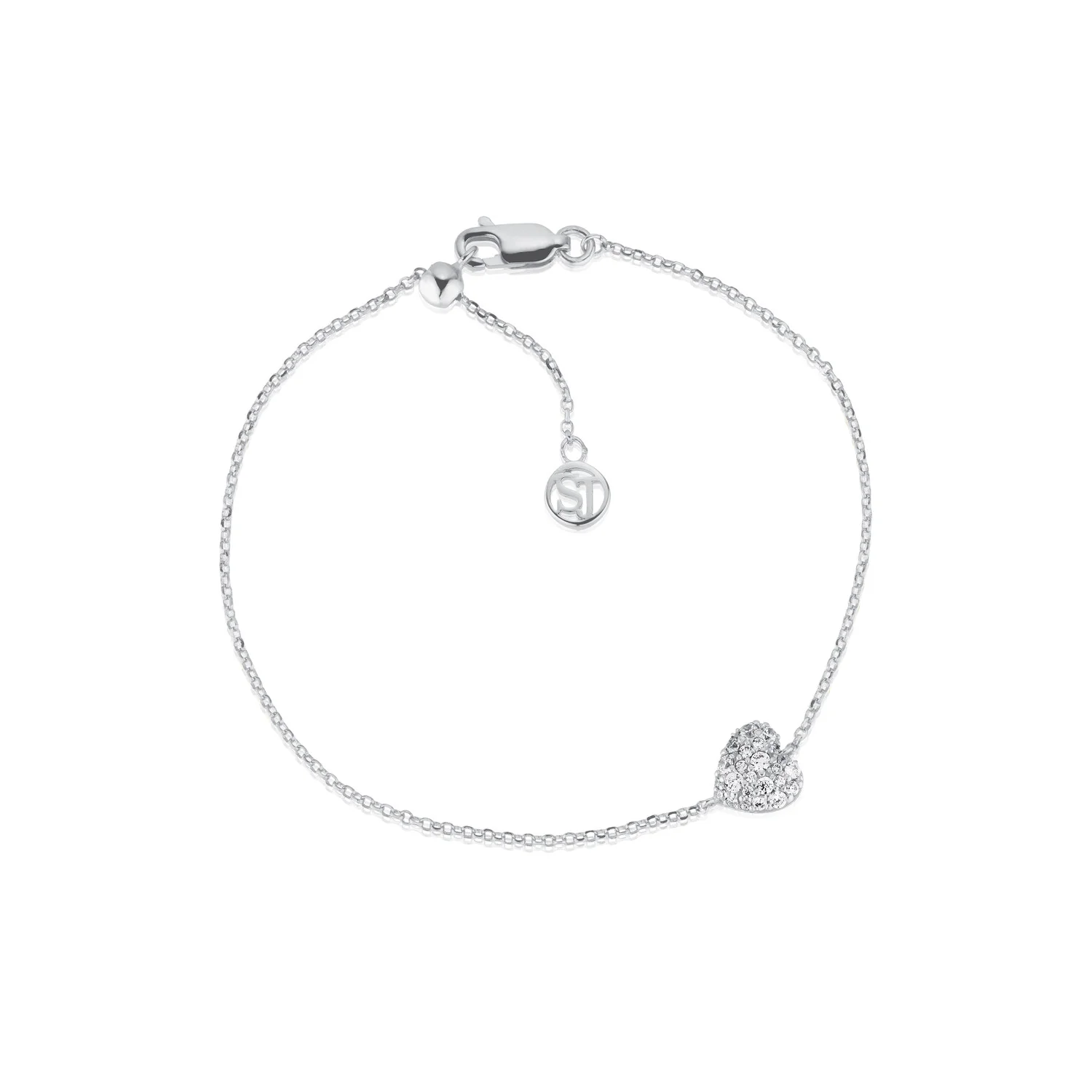Armband mit Pavé-Herzanhänger
