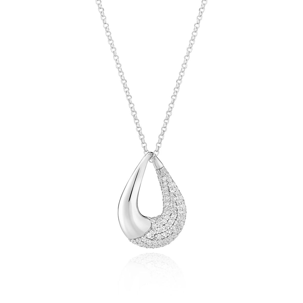 Moderne Halskette mit Pavé-Tropfen