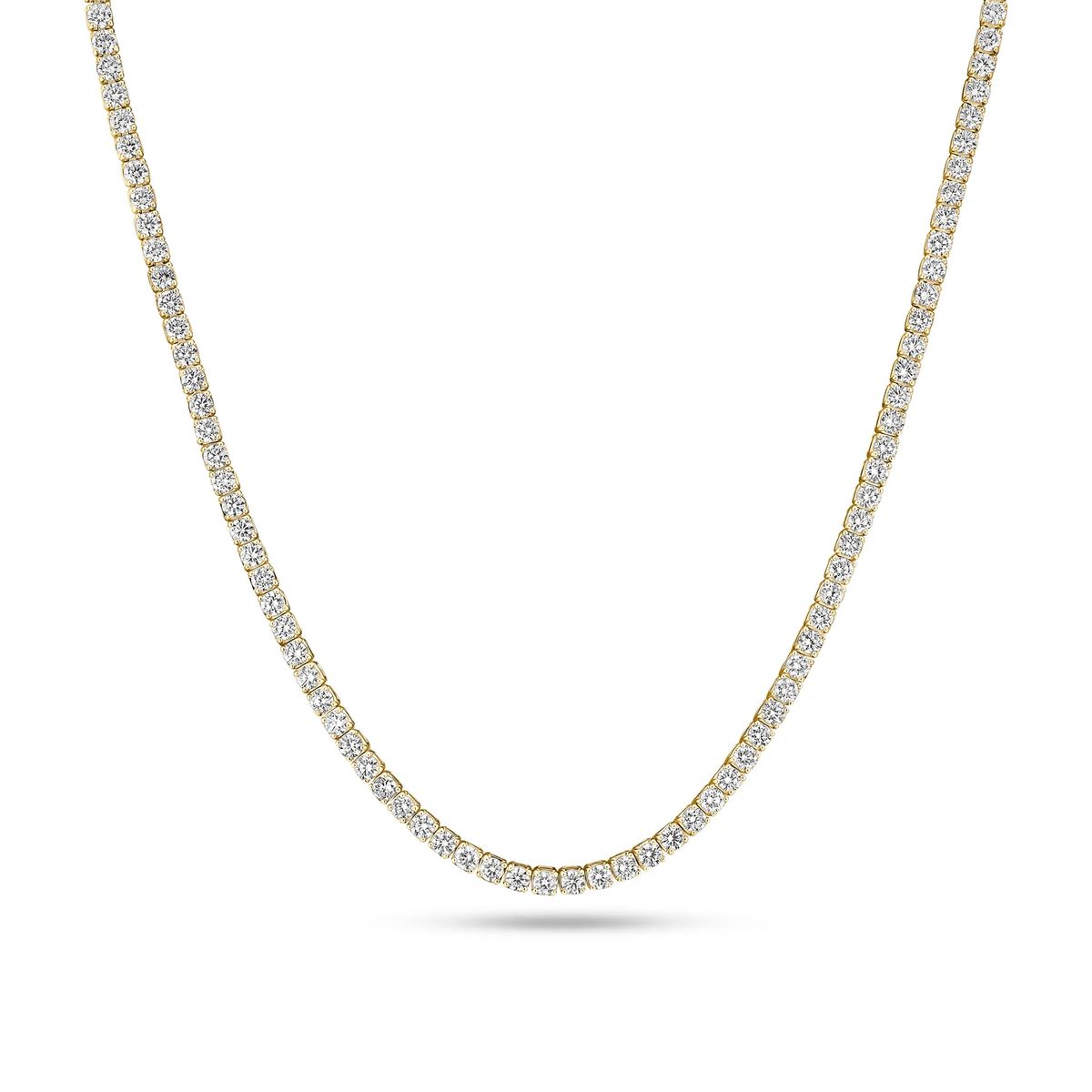 Goldene Tennis-Halskette mit Labor-Diamanten