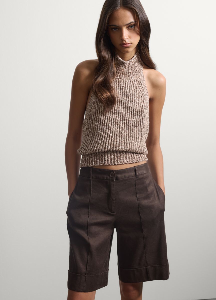 Rückenfreies Halter-Stricktop