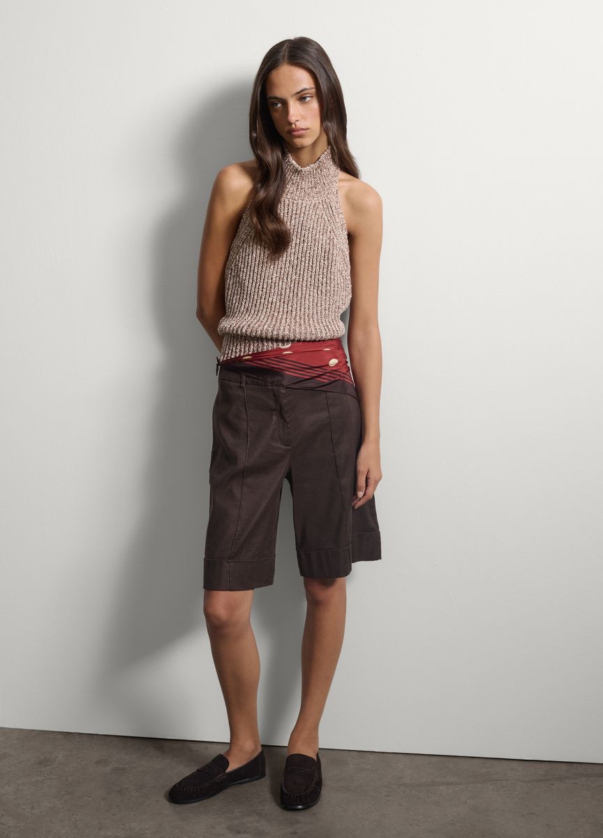 Rückenfreies Halter-Stricktop