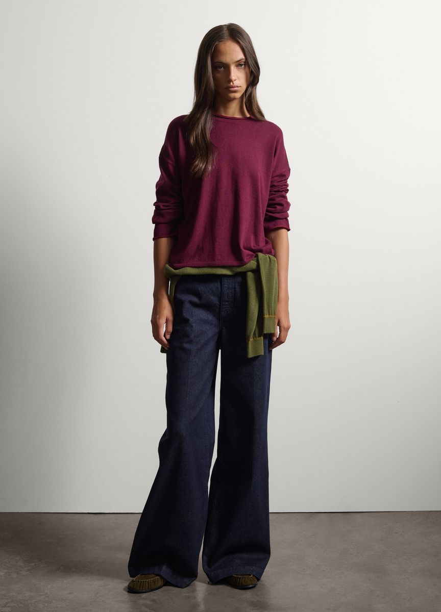 Minimalistischer Weicher Feinstrick-Pullover