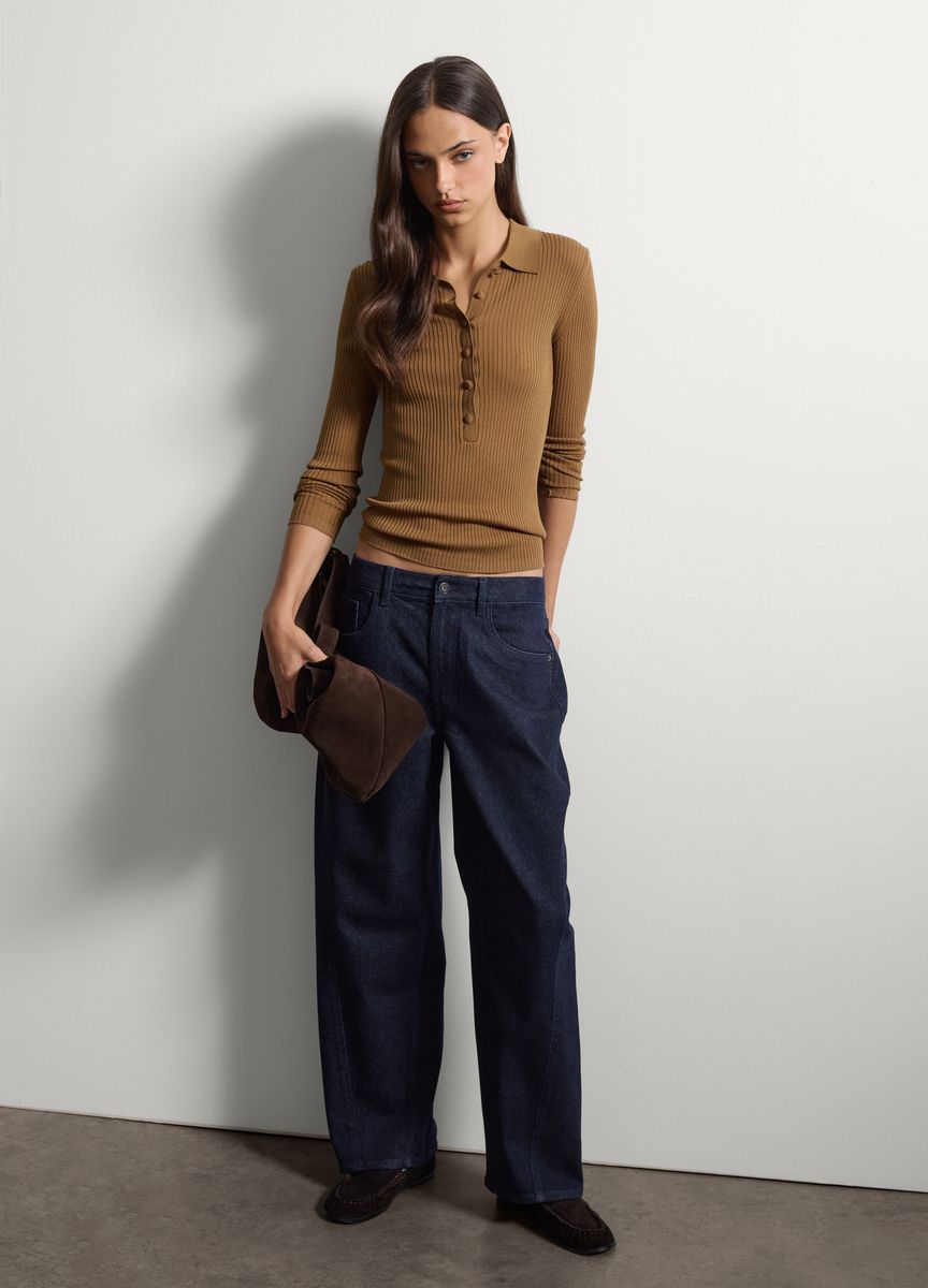 Entspannte Weit Geschnittene Indigo-Jeans