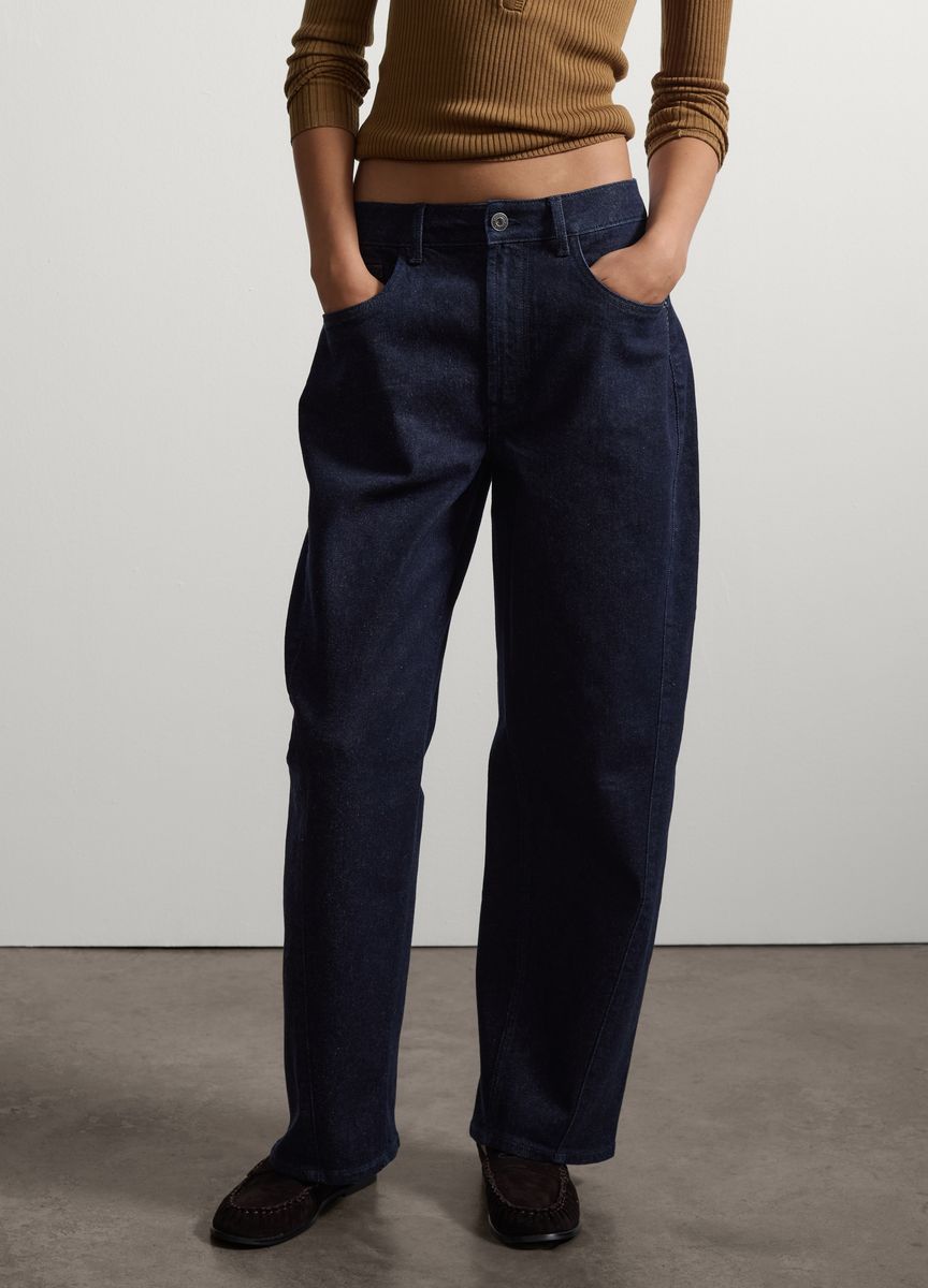 Entspannte Weit Geschnittene Indigo-Jeans