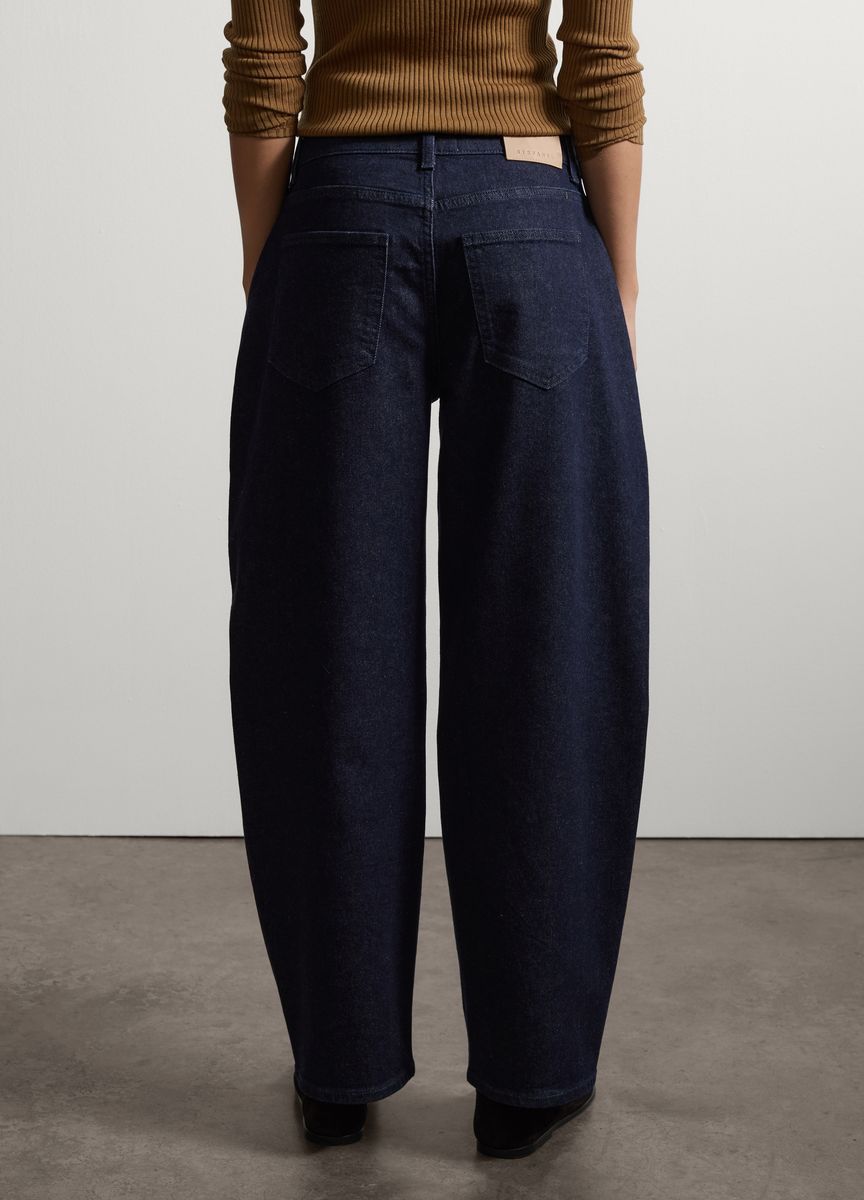 Entspannte Weit Geschnittene Indigo-Jeans