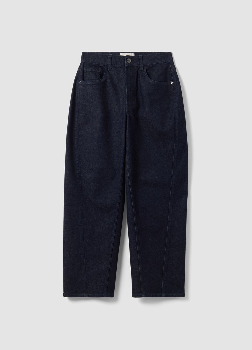 Entspannte Weit Geschnittene Indigo-Jeans