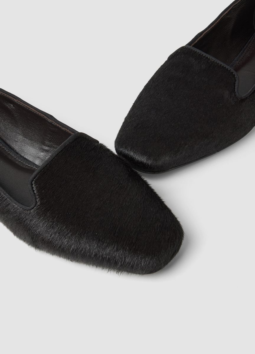 Strukturierte Loafer in Fell-Optik