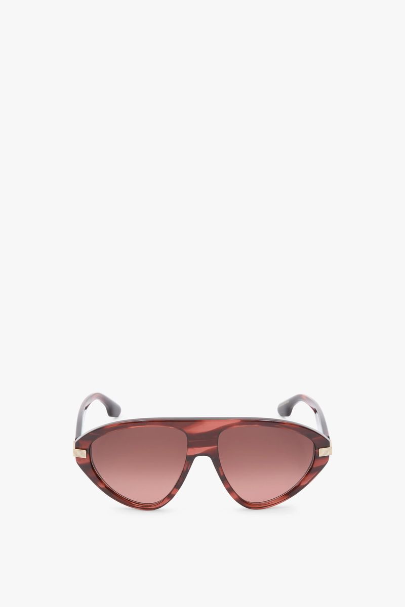 Markante Visier-Sonnenbrille mit Scharnierdetail