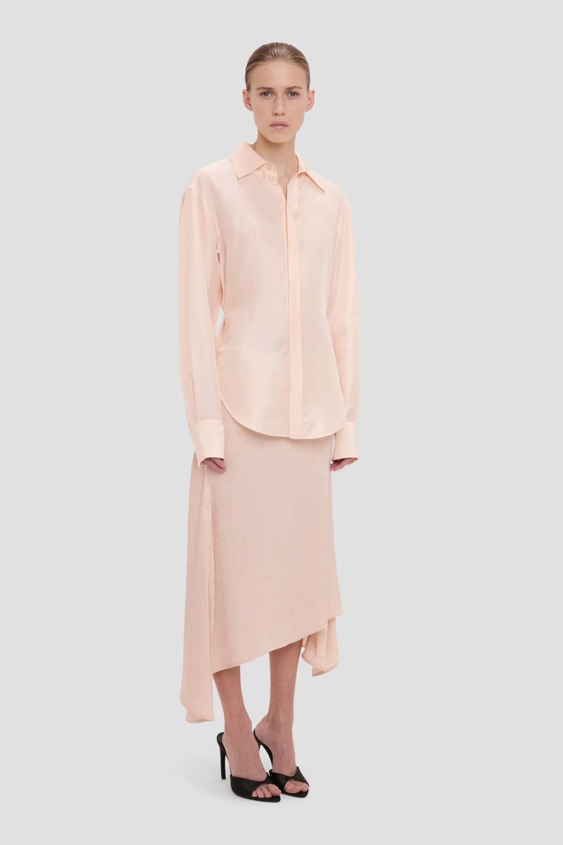 Elegante Seidenbluse mit Faltendetail