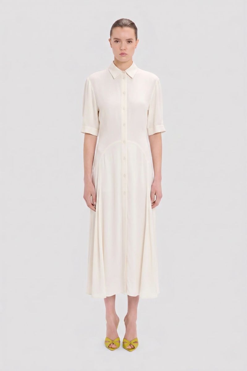 Elegantes Georgette-Hemdblusenkleid mit Einsätzen
