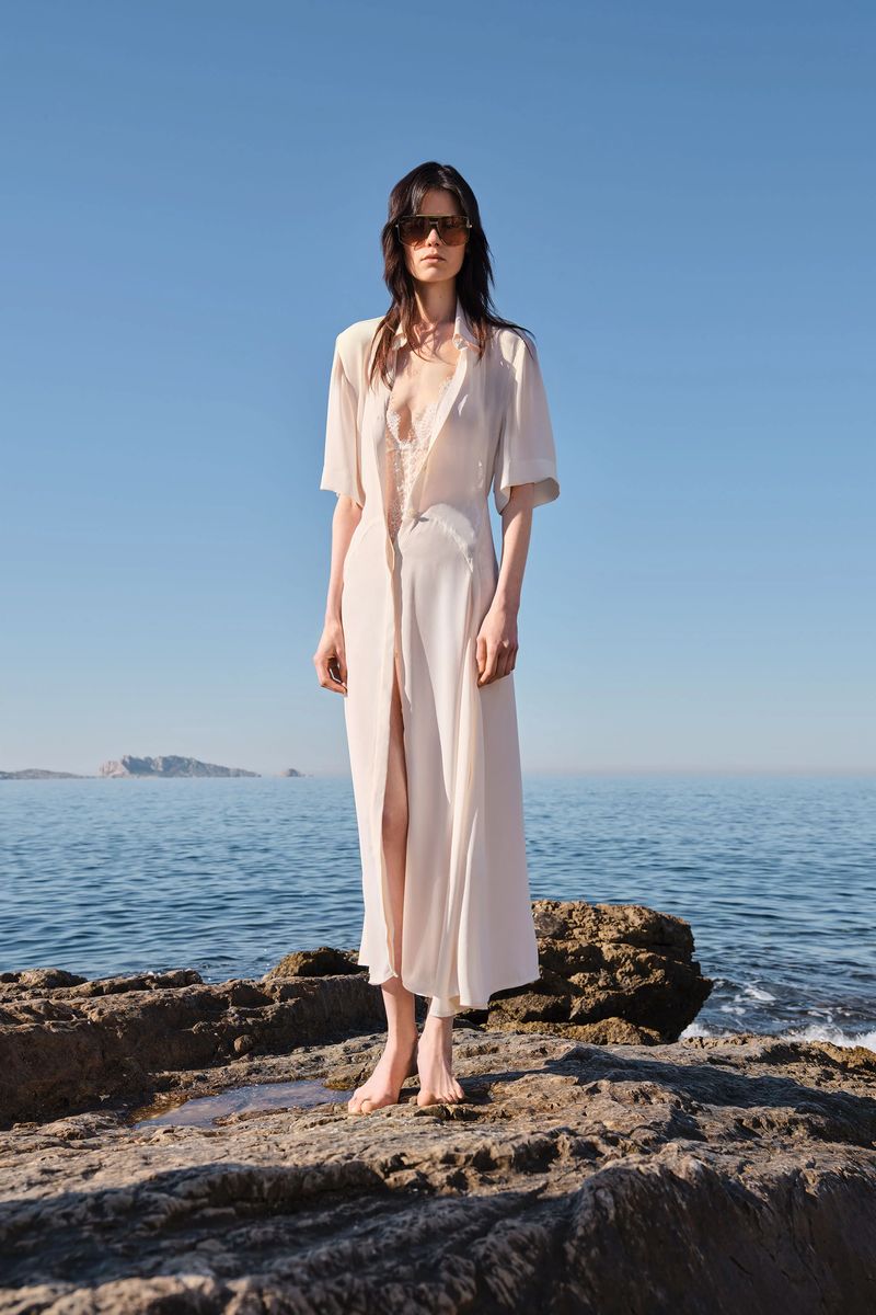 Elegantes Georgette-Hemdblusenkleid mit Einsätzen