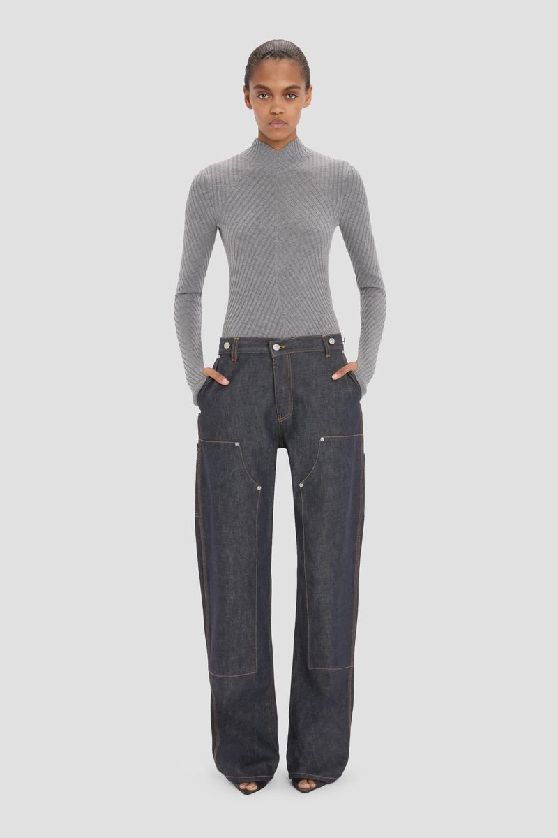 Weite Jeans mit Paneel-Einsätzen