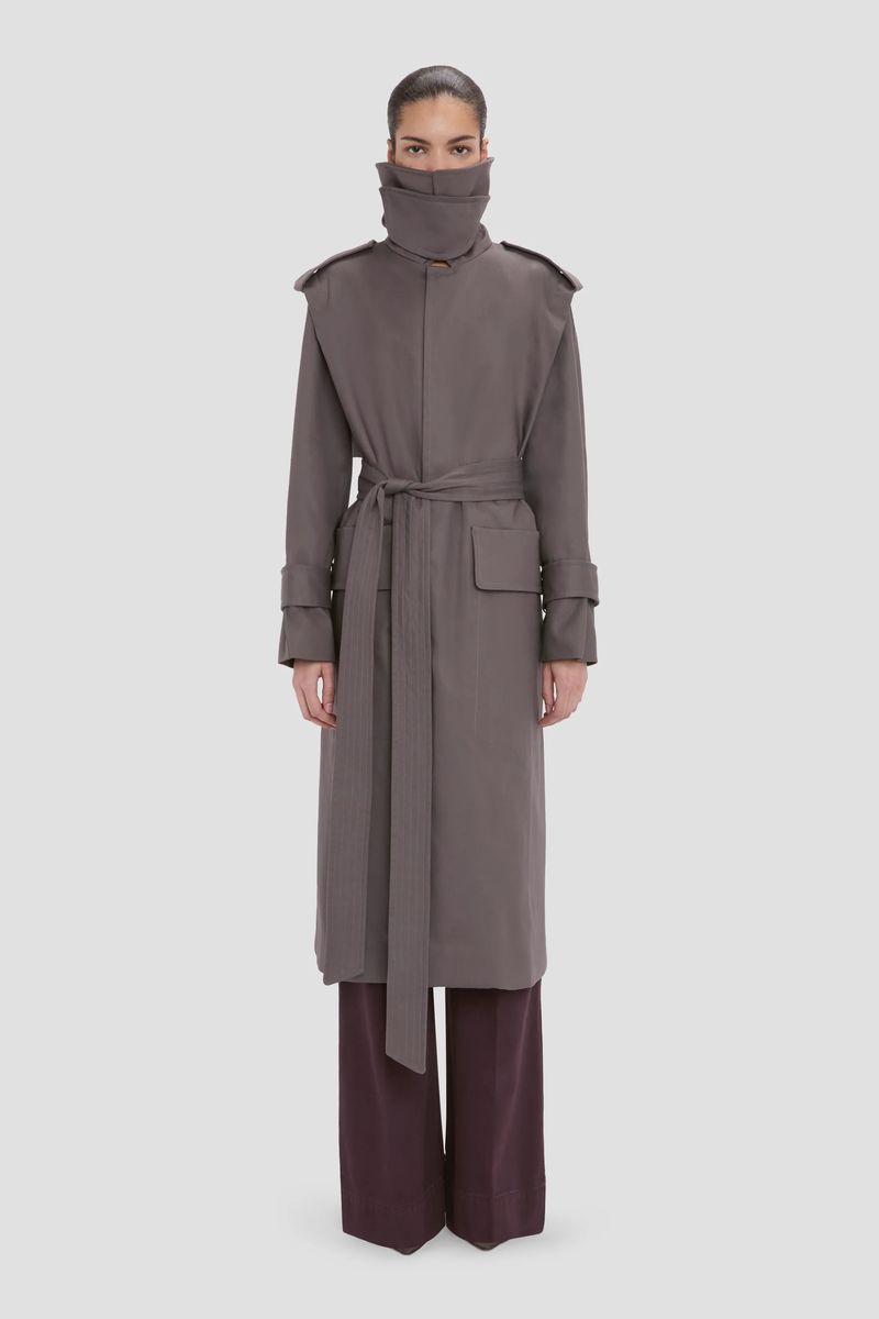 Oversized Trenchcoat mit hohem Stehkragen