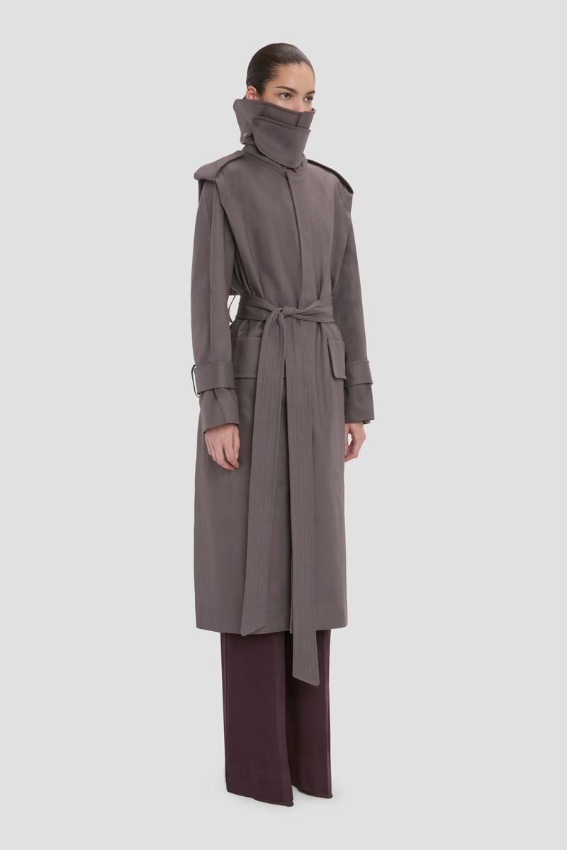 Oversized Trenchcoat mit hohem Stehkragen