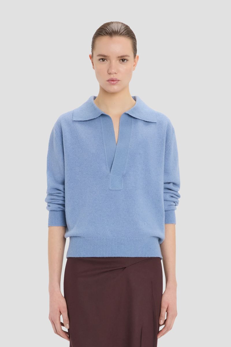 Pullover mit Polokragen aus Kaschmirmischung