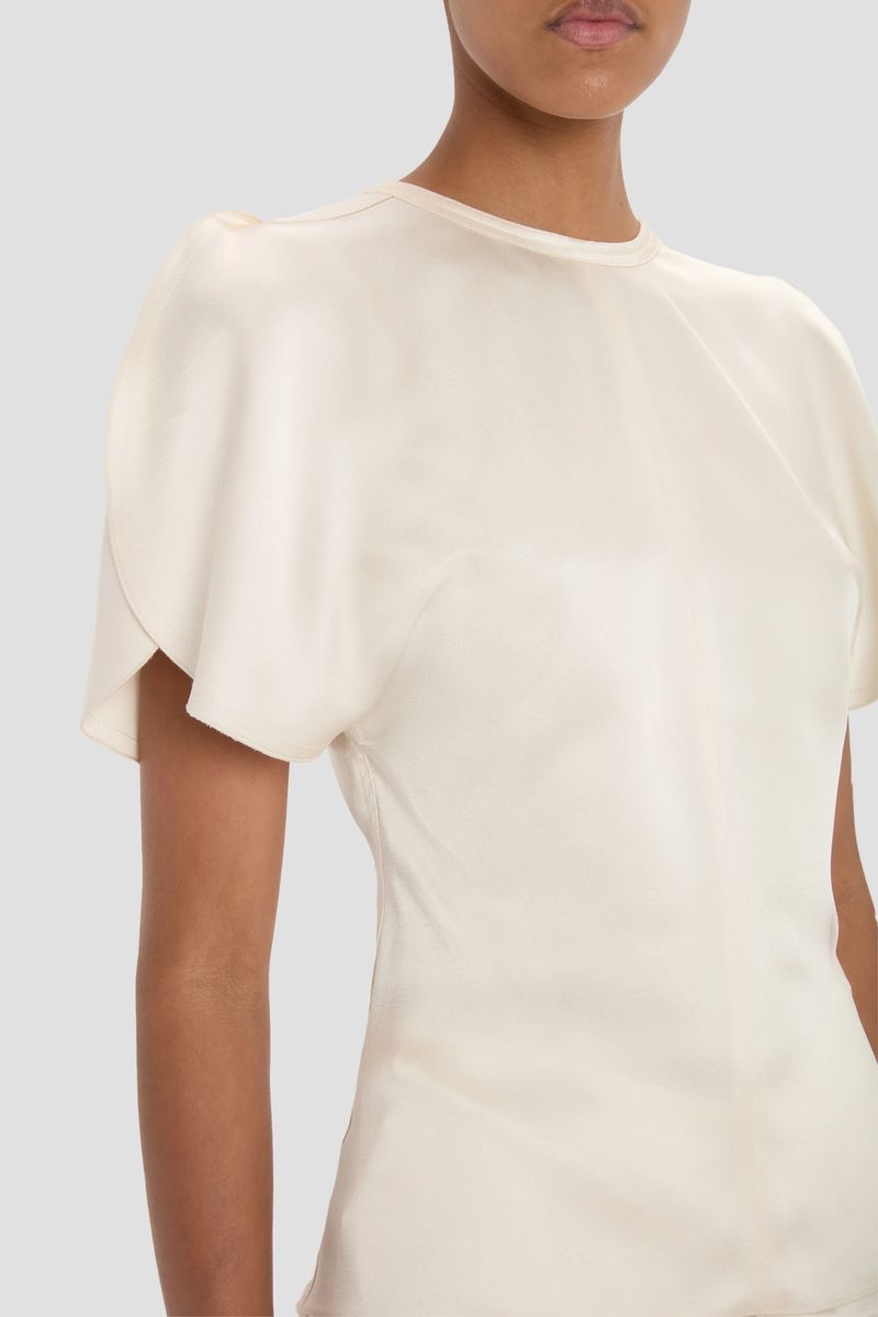 Eleganter drapierter Satintop