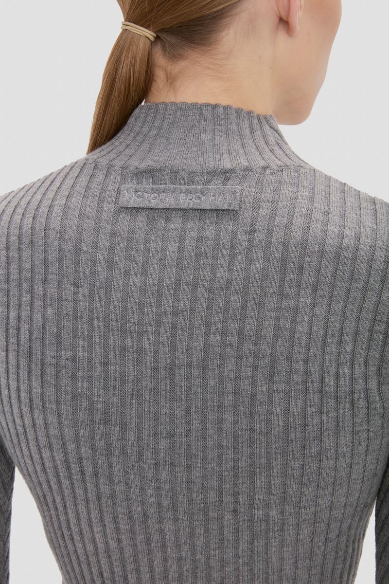 Pullover aus gerippter Merinowolle