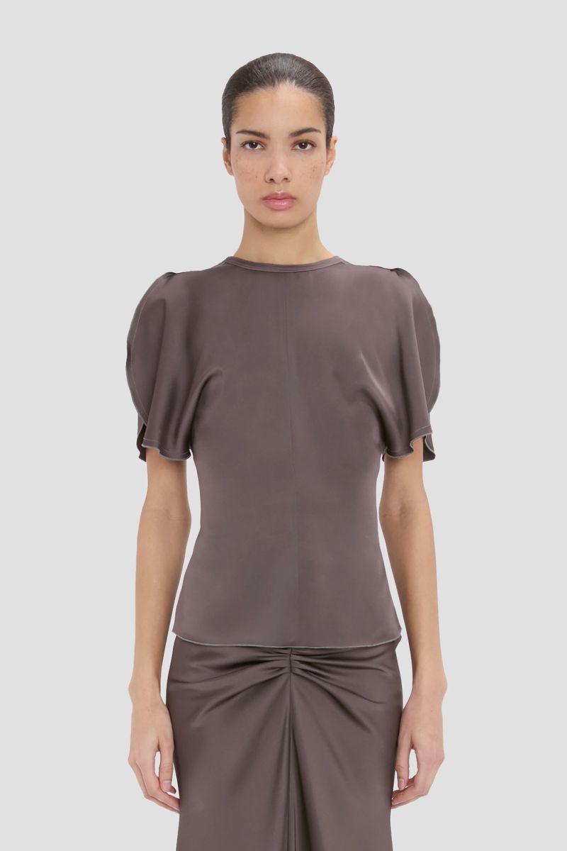 Drapiertes Satin-Top Bela