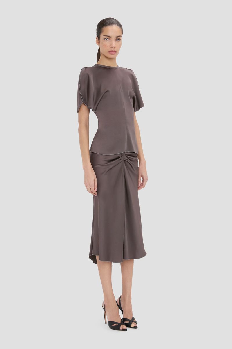 Drapiertes Satin-Top Bela