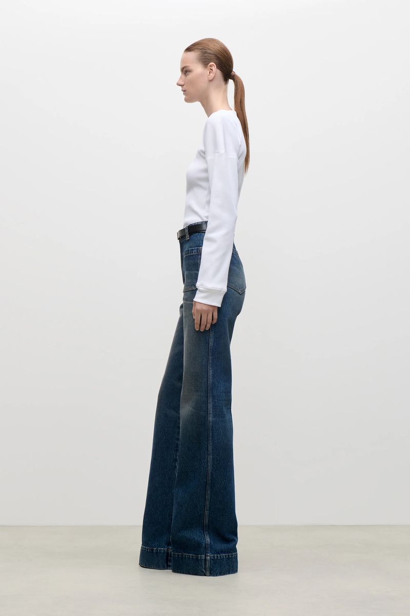 Strukturiertes Henley-Oberteil mit Strickmix
