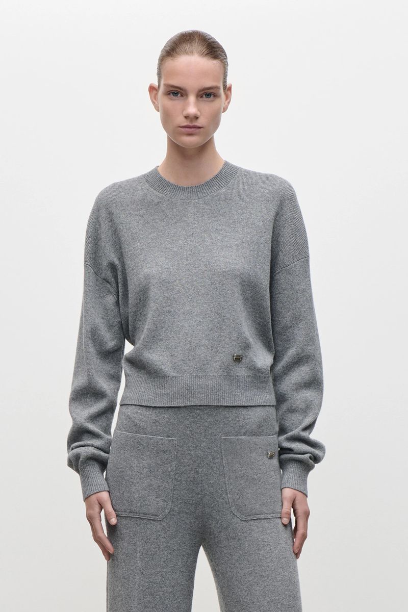 Edler Merinowolle und Kaschmir Pullover