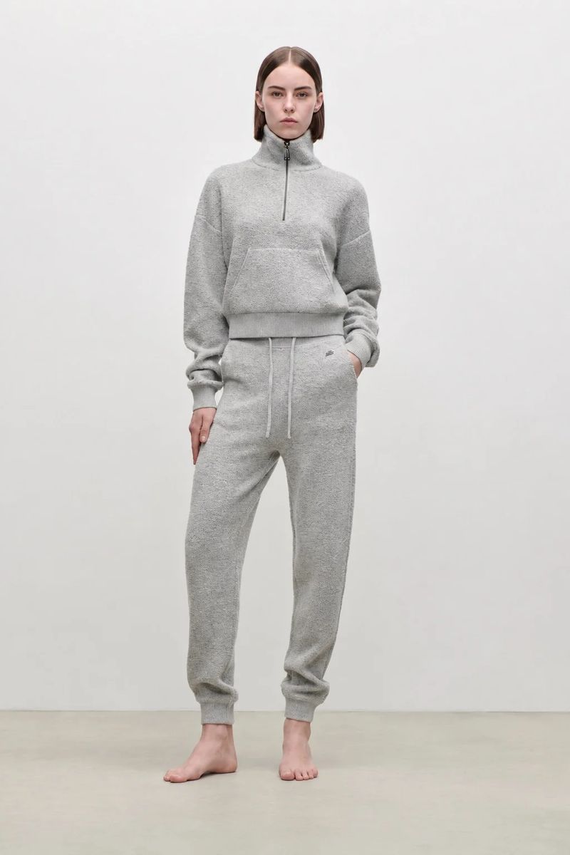 Half-Zip-Strickpullover aus Merinowolle-Kaschmir
