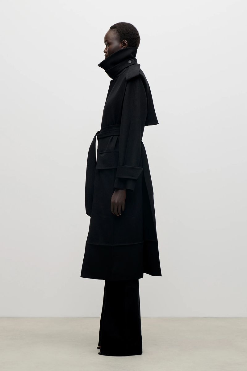 Maßgeschneiderter Trenchcoat aus Mouline-Twill