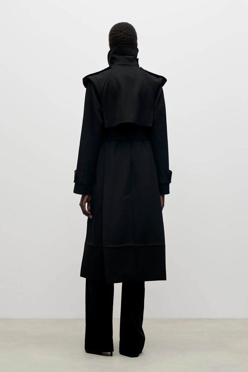 Maßgeschneiderter Trenchcoat aus Mouline-Twill