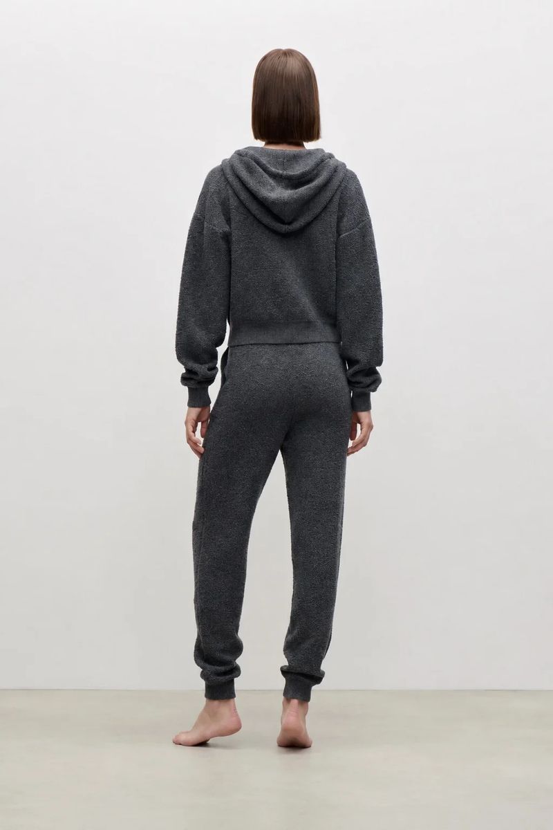 Lässiger Kaschmir-Woll-Kapuzenpullover mit Reißverschluss