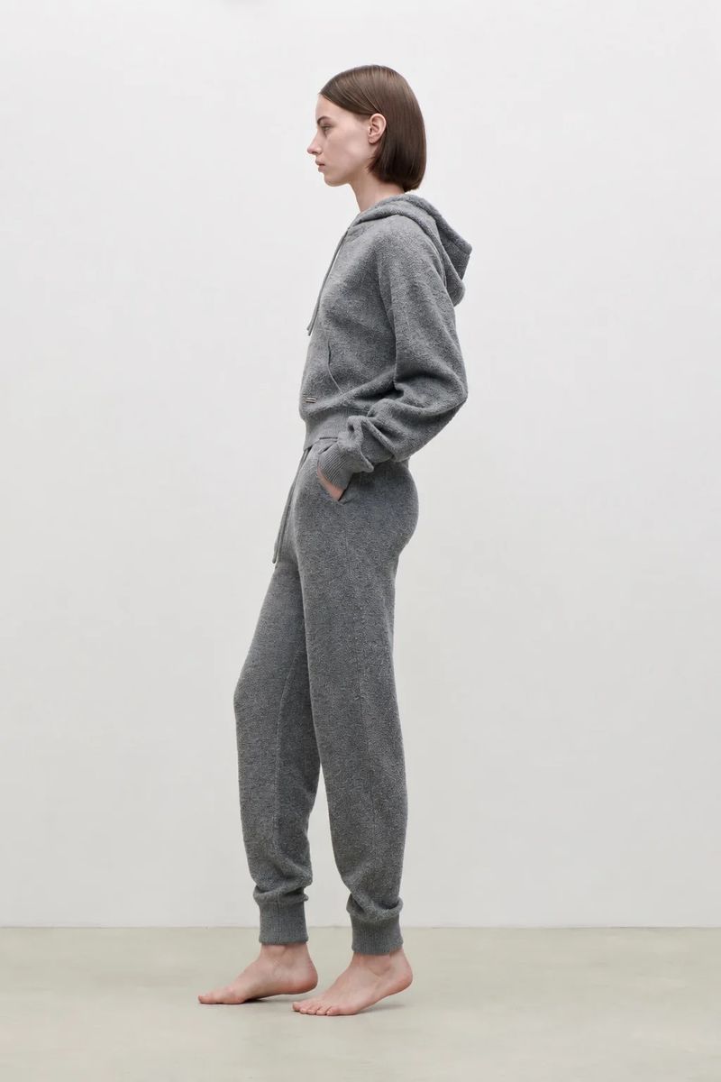 Lockere Merino-Kaschmir-Kapuzenjacke