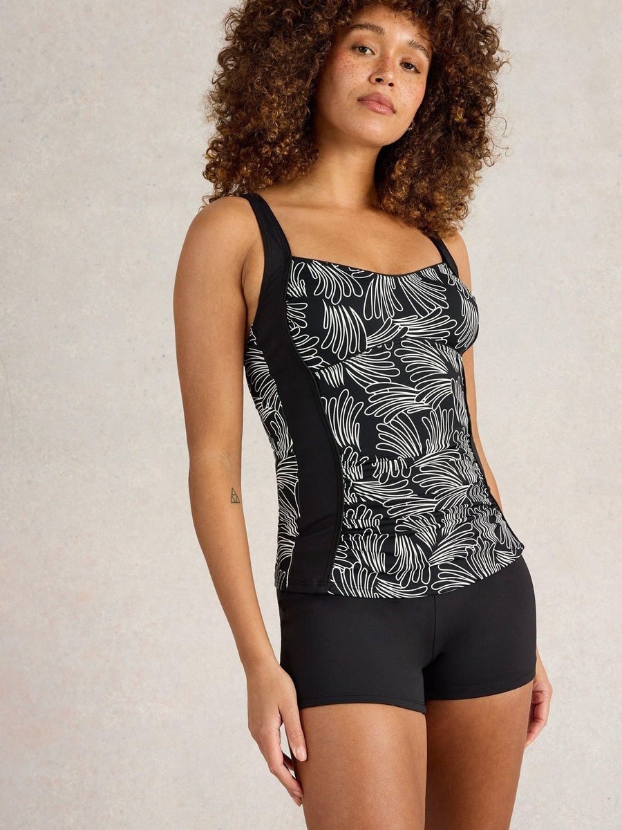Shaping-Tankini mit abstraktem Wellenmuster