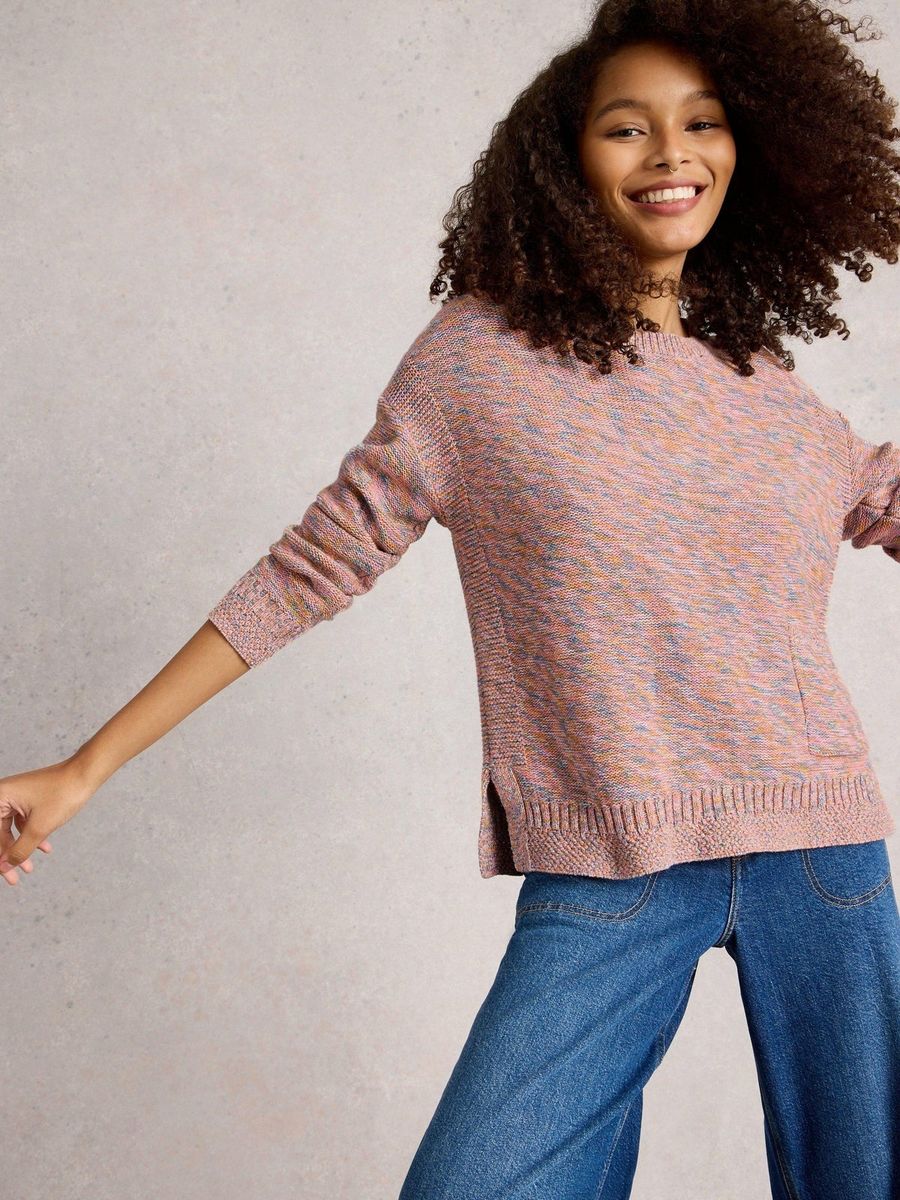 Melierter Strickpullover aus Bio-Baumwolle