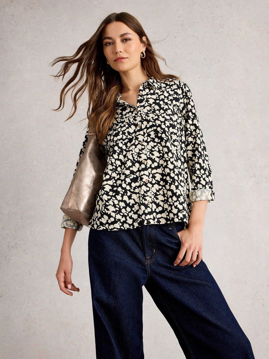 Bedruckte Bluse Sophie aus Baumwollmischung