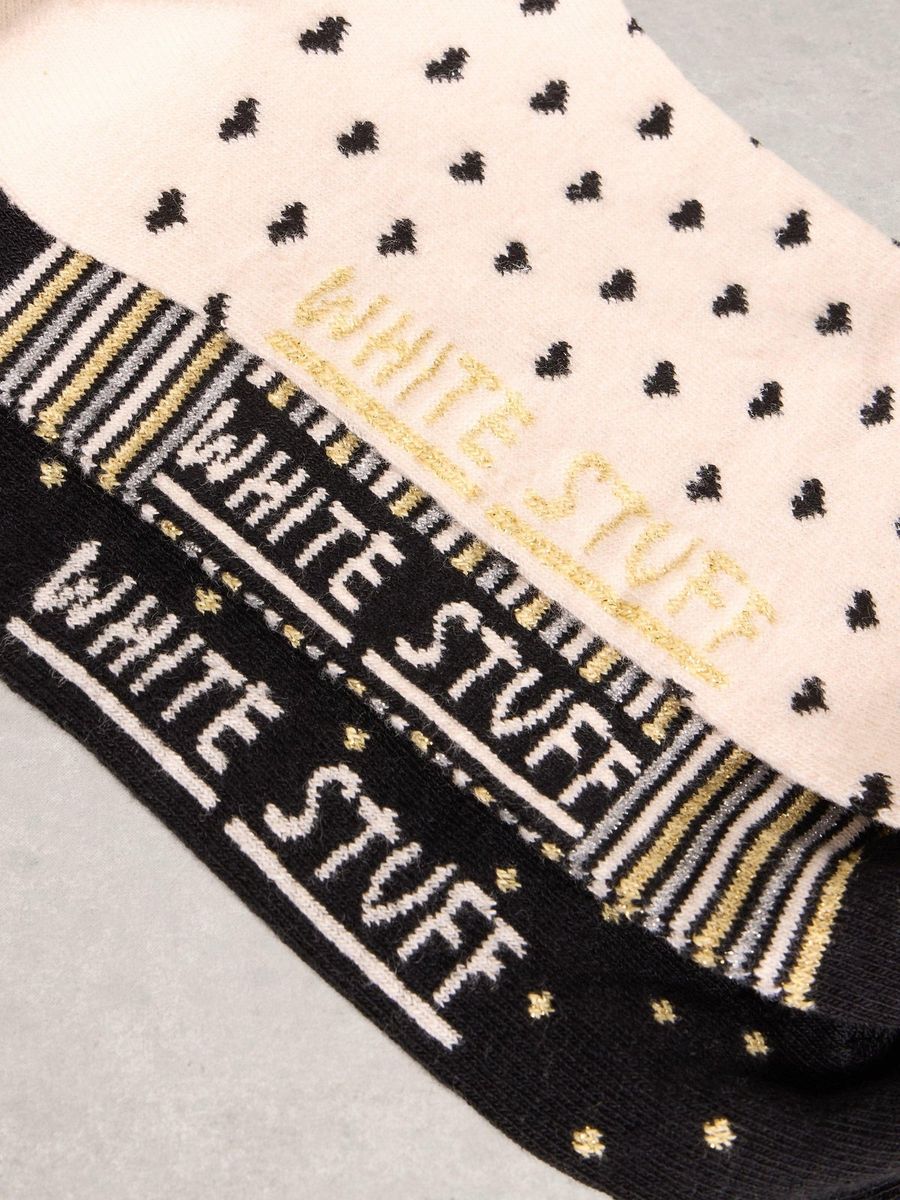 Gemusterte Glitzersocken im Set